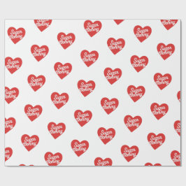Sugar Mommy Lustige Rosa Herzen Typografie Geschenkpapier