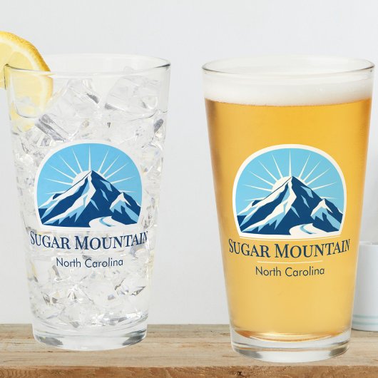 Sugar Mountain NC Ski resort beer glass Glas