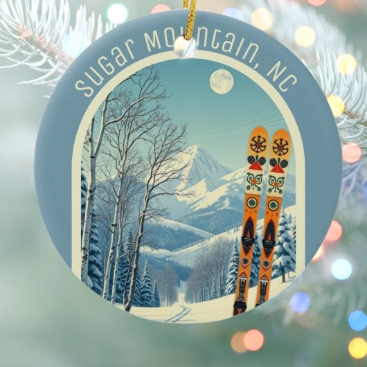 Sugar Mountain North Carolina ski souvenir  Keramik Ornament