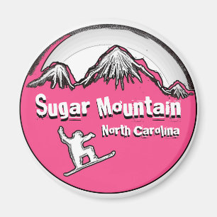 Sugar Mountain North Carolina Snowboard Magnet
