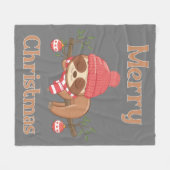 Sugar Niedlich Sloth Christmas Fleecedecke (Vorderseite (Horizontal))