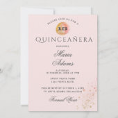 Sugar Pink Boho Beauty Quinceañera Einladung (Rückseite)