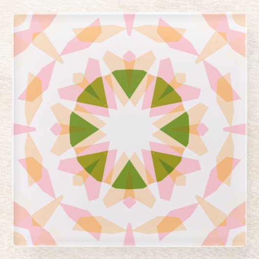 Sugar Pink Spring Green Star Dopamin Dekoration Ar Glasuntersetzer (Vorderseite)