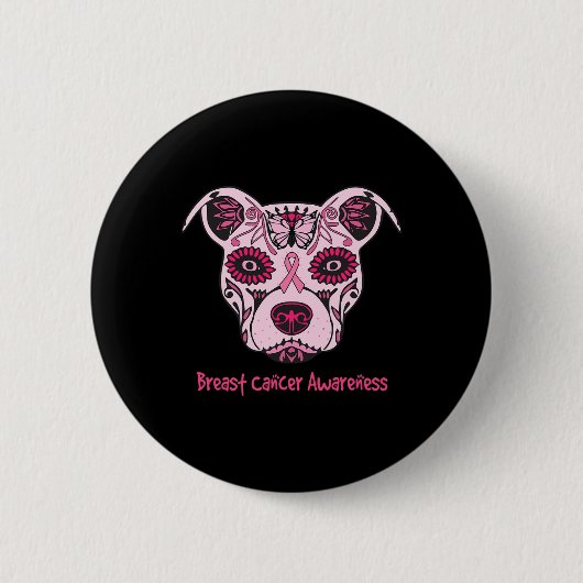 Sugar Pitbull Hunde Brustkrebs Tag des Button (Vorderseite)