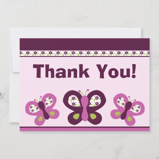 Sugar Plum Butterfliegen #2 Dankeschön Karte (Vorderseite)