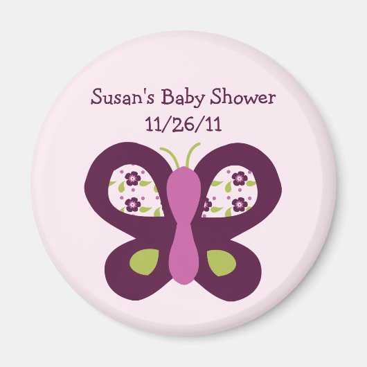Sugar Plum Butterfly Baby Shower Magnet (Vorne)