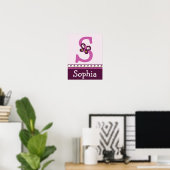 Sugar Plum Butterfly Letter & Name Wall Art Poster (Heimbüro)