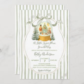 Sugar Plum Christmas Green Winter Baby Shower Einladung (Vorne/Hinten)