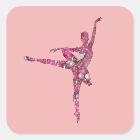 Sugar Plum Fairy Ballerina Quadratischer Aufkleber (Vorderseite)