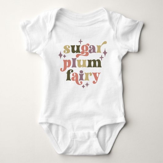Sugar Plum Fairy Text Art Baby Strampler (Vorderseite)