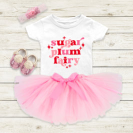 Sugar Plum Fairy Typografy Art Personalisiert Pink Baby Strampler
