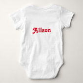 Sugar Plum Fairy Typografy Art Personalisiert Pink Baby Strampler (Rückseite)