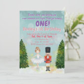 Sugar Plum is One, Nutcracker 1st birthday Einladung (Stehend Vorderseite)