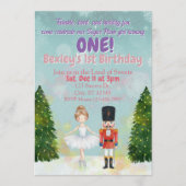 Sugar Plum ist Eins, Nutcracker 1. Geburtstag Einladung (Vorderseite)