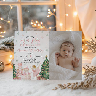 Sugar Plum Nutcracker Photo Invite Einladung