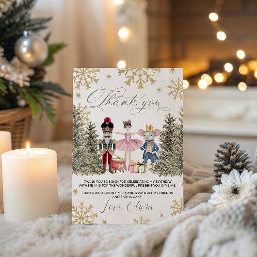 Sugar Plum Nutcracker Thank You Card Einladung