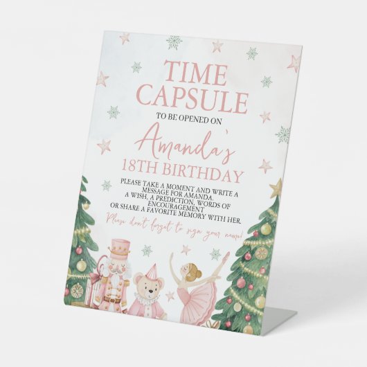 Sugar Plum Nutcracker Time Capsule Sign Sockelschild (Vorderseite)
