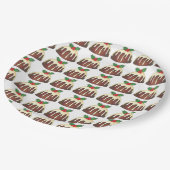 Sugar Plum Pudding Weihnachtsessen Britisches Esse Pappteller (Schrägansicht)