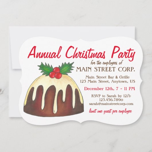 Sugar Plum Pudding Weihnachtsfeier Einladung (Vorderseite)