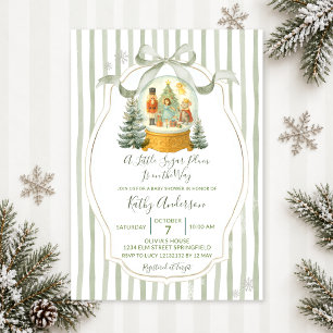 Sugar Plum Weihnachten Grün Winter Baby Shower Einladung