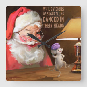 Sugar Plums Quadratische Wanduhr