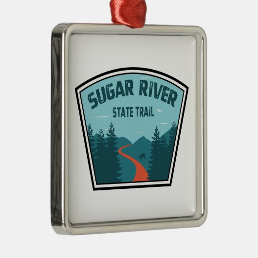 Sugar River Staat Trail Wisconsin Ornament Aus Metall (Rechts)