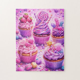 Sugar Rush Dreams: Candy Cupcake Delight Puzzle