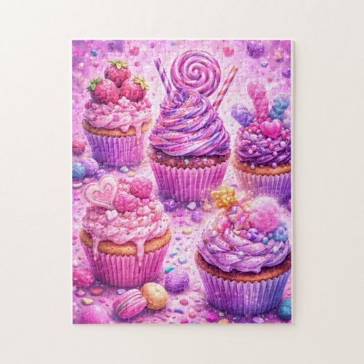 Sugar Rush Dreams: Candy Cupcake Delight Puzzle (Vertikal)