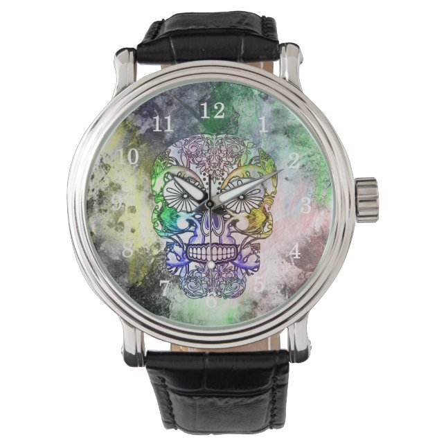 Sugar Skeleton Grunge Armbanduhr (Vorderseite)