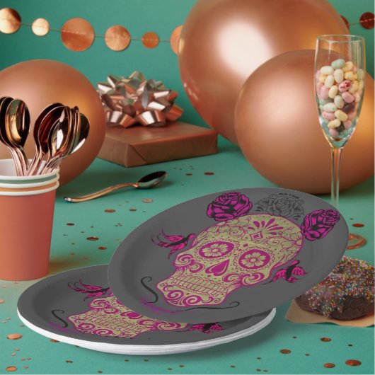 Sugar Skull 1.0 Pappteller (Multi)