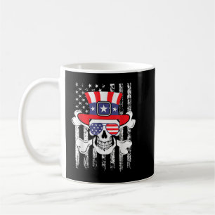 Sugar Skull 4. Juli Funny Shirt American Flag Pat Kaffeetasse