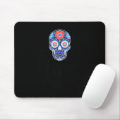 Sugar Skull And Bats Logo Black Text Premium Mousepad (Mit Mouse)