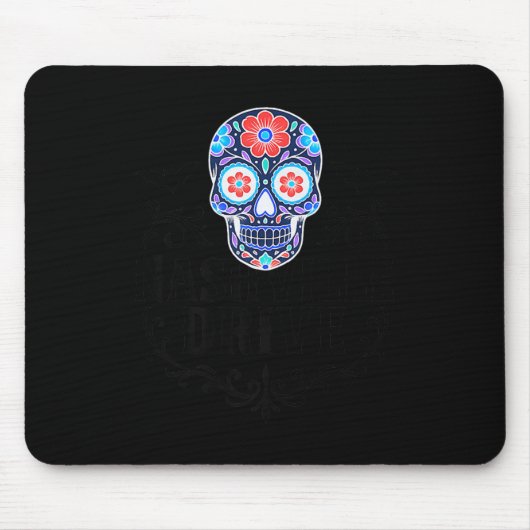 Sugar Skull And Bats Logo Black Text Premium Mousepad (Vorne)