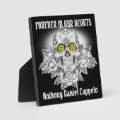 Sugar Skull and Roses Memorial Platte Fotoplatte (Vorderseite)