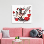 Sugar Skull Angel Leinwanddruck (Insitu (Wohnzimmer))