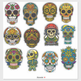 Sugar Skull Art 12 Piece Celebration Pack Aufkleber