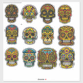 Sugar Skull Art 12 Piece Muertos Pack Aufkleber (Blatt)
