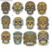 Sugar Skull Art 12 Piece Muertos Pack Aufkleber (Vorderseite)