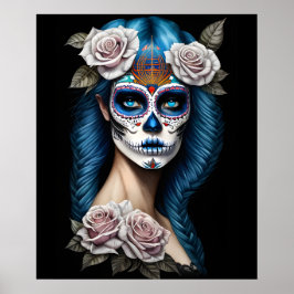 Sugar Skull Art - Atemberaubende Frau Poster