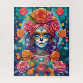 Sugar Skull Art - Blühende Mystik Puzzle