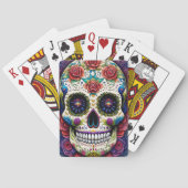 Sugar Skull Art Blume Skull Roses Spielkarten (Rückseite)