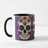 Sugar Skull Art Blume Skull Roses Tasse (Links)