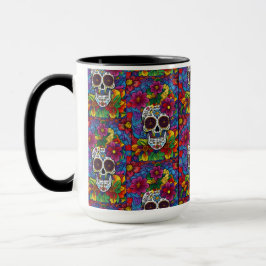 Sugar Skull Art - Blumenfiesta Tasse