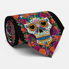 Sugar Skull Art - Burst of Mexico Flair Krawatte