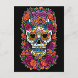 Sugar Skull Art - Burst of Mexico Flair Postkarte