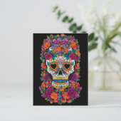 Sugar Skull Art - Burst of Mexico Flair Postkarte (Stehend Vorderseite)