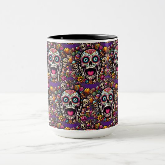 Sugar Skull Art - Candy Skull Überraschung Tasse (Zentrum)