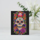 Sugar Skull Art - Celebrate Dia de los Muertos Postkarte (Stehend Vorderseite)