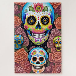 Sugar Skull Art - Celebrate Dia de los Muertos Puzzle