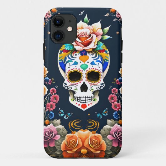 Sugar Skull Art - Celebrate Life Case-Mate iPhone Hülle (Rückseite)